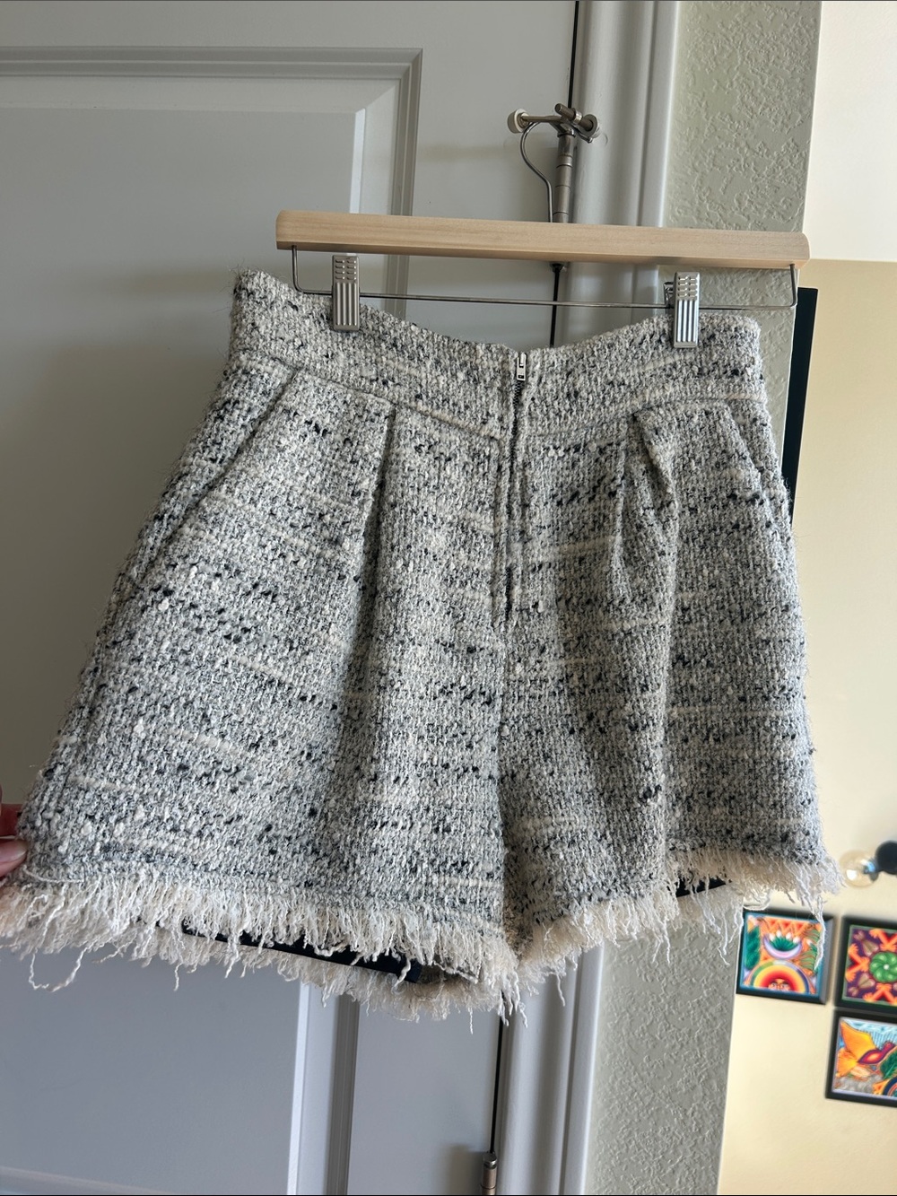 IRO PARIS Textured Ivory Tweed Women’s Shorts